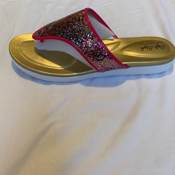 Soft Style Glitter Sandals - Gold and Multicolor - Picture 2 of 5